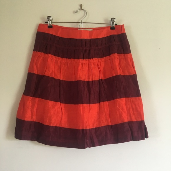 LOFT Purple/Coral A-Line Skirt - Picture 3 of 7